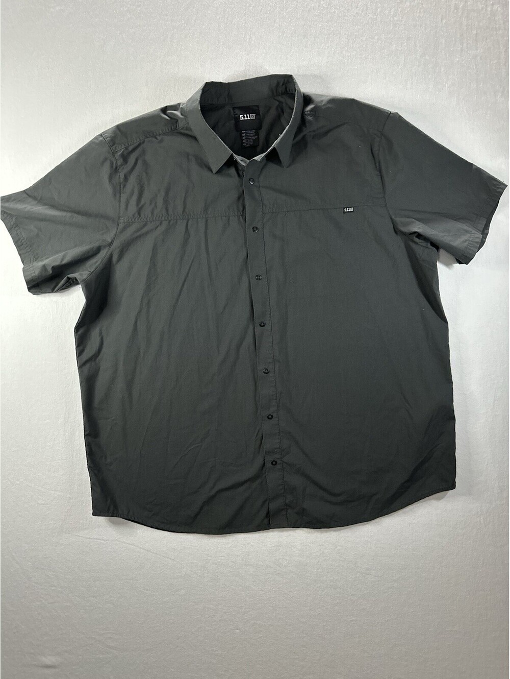 5.11 Tactical Shirt Men's M Dark Gray W/ Button Snaps Shirt Sleeve Button Up 2XL